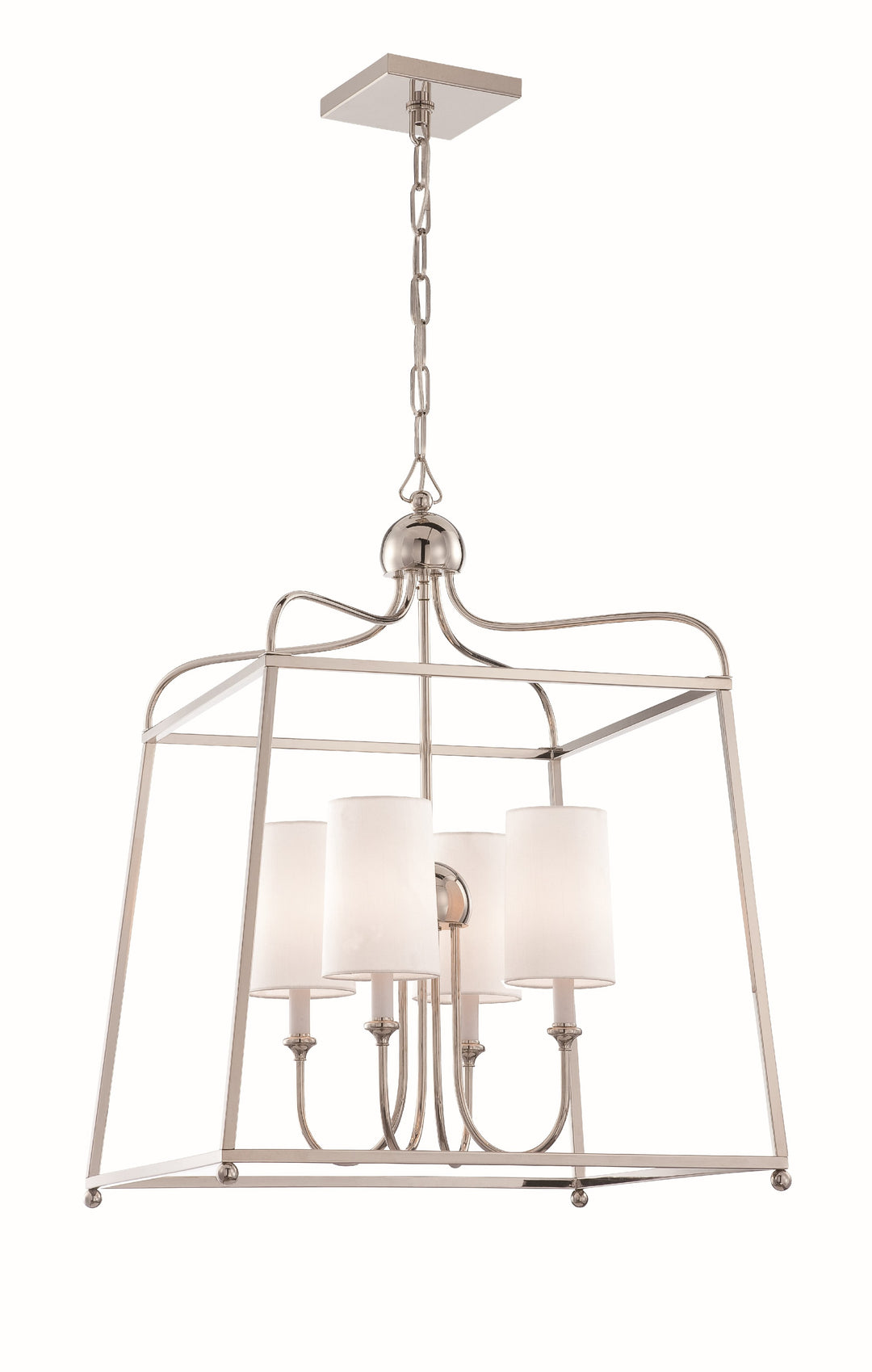 Libby Langdon Sylvan 4 Light Polished Nickel Lantern Chandelier
