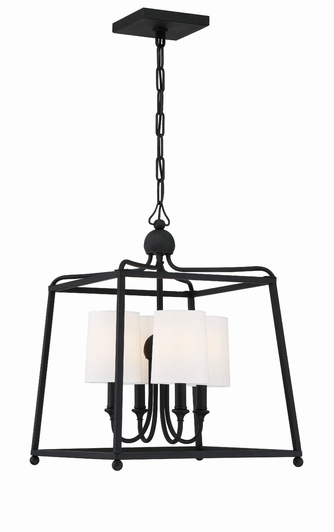 Libby Langdon Sylvan 4 Light Black Forged Lantern Chandelier