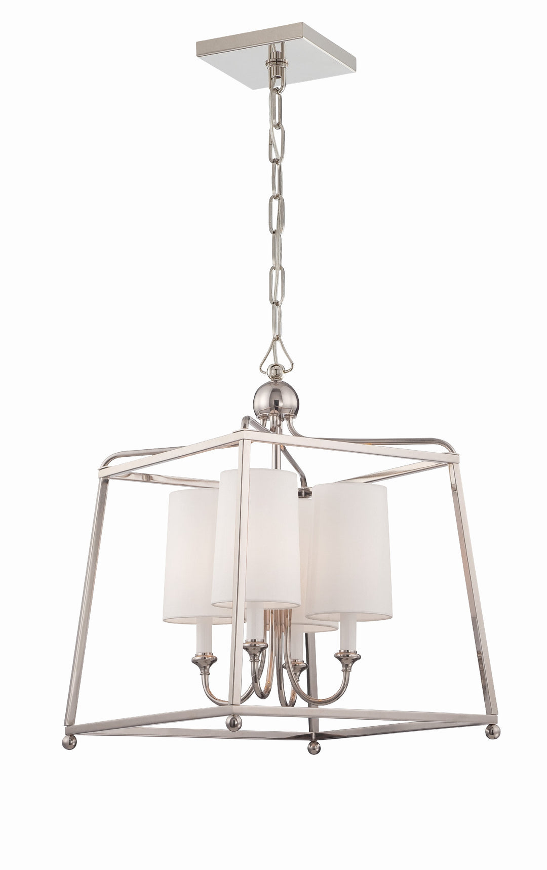 Libby Langdon Sylvan 4 Light Polished Nickel Lantern Chandelier