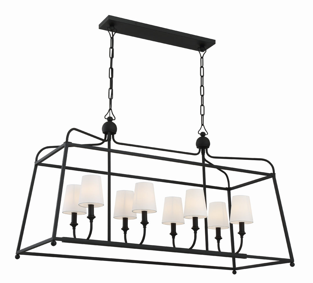 Libby Langdon Sylvan 8 Light Black Forged Linear Chandelier