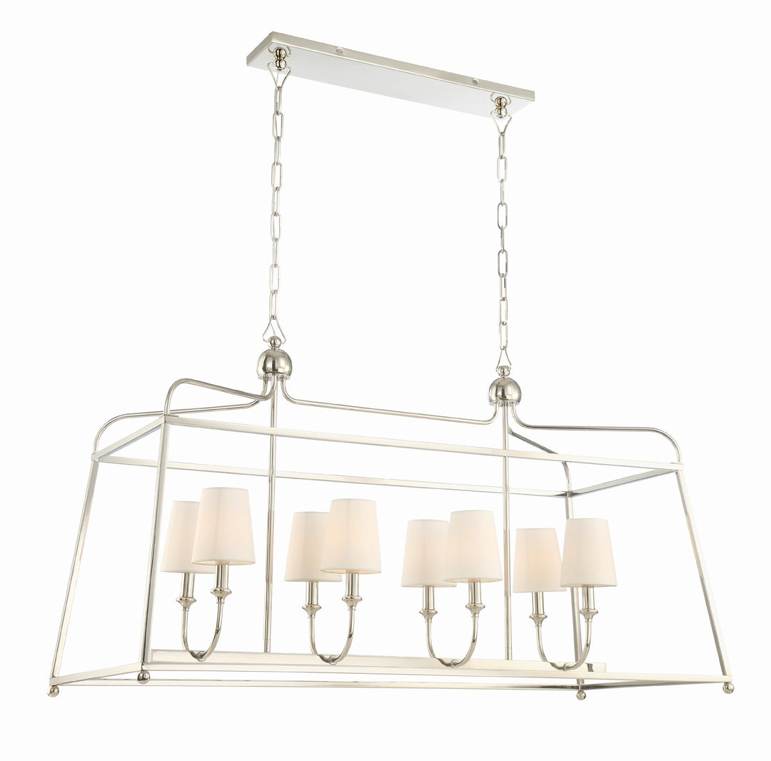 Libby Langdon Sylvan 8 Light Polished Nickel Linear Chandelier