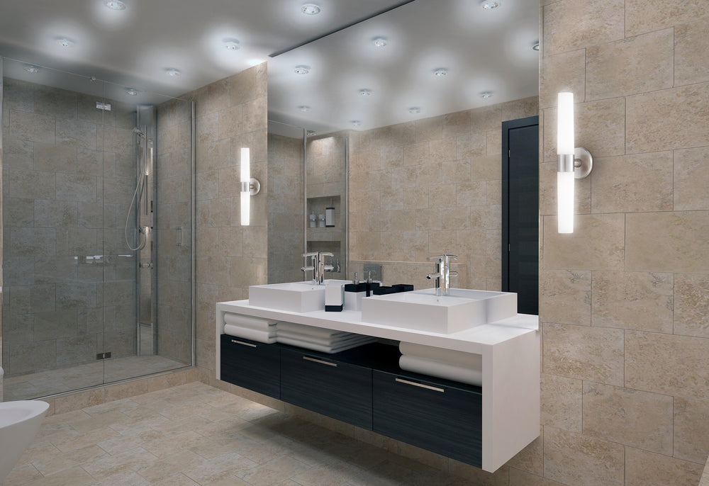 Vesper, 2LT Wall Sconce, Bn/wht