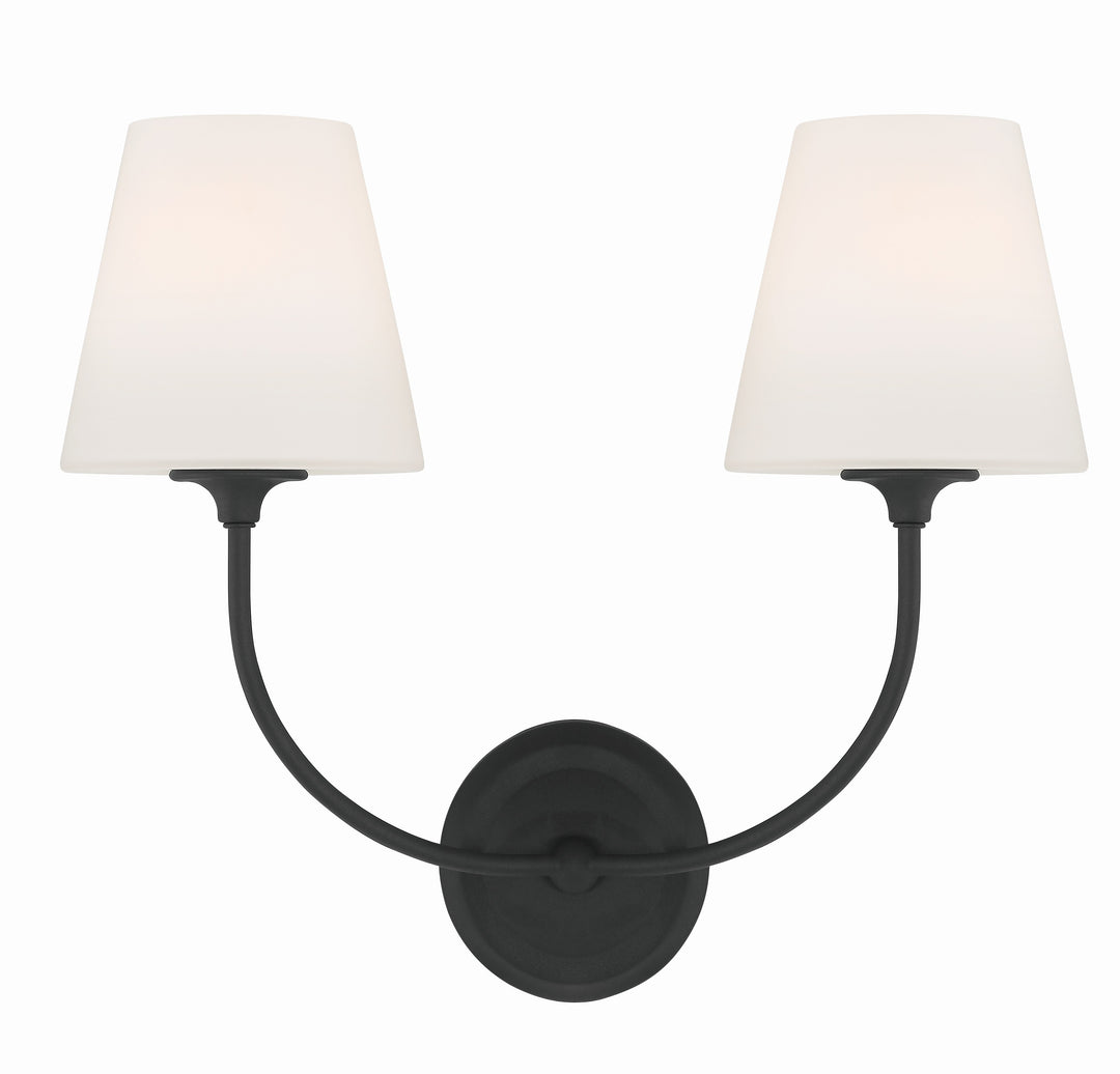 Libby Langdon Sylvan 2 Light Black Forged Sconce