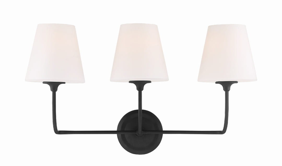 Libby Langdon Sylvan 3 Light Black Forged Bathroom Vanity