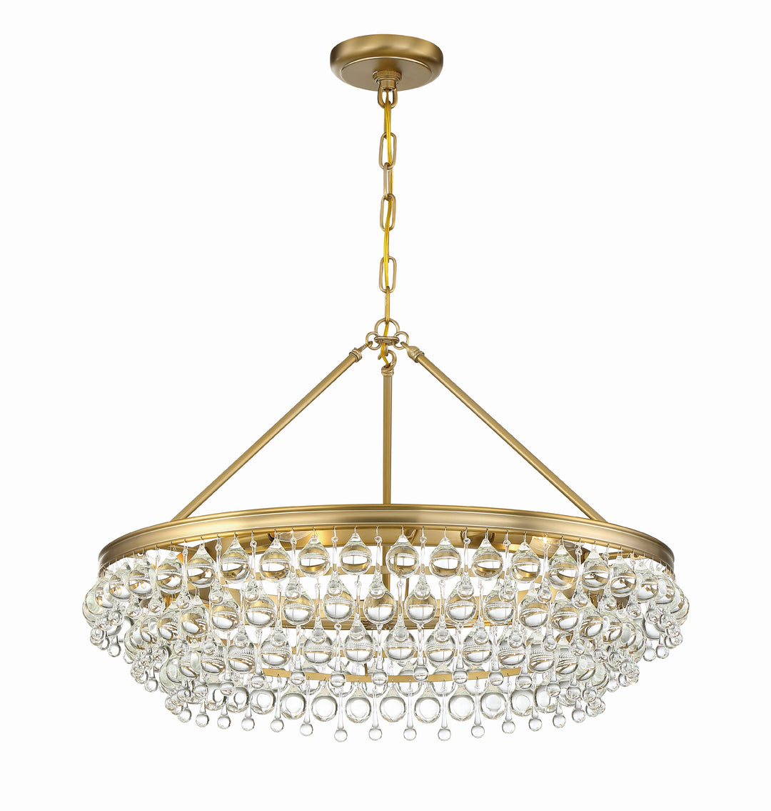 Calypso 6 Light Crystal Teardrop Vibrant Gold Chandelier