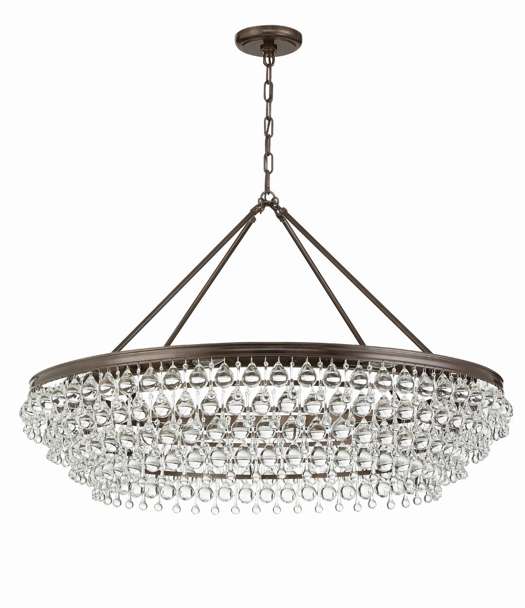 Calypso 8 Light Crystal Teardrop Vibrant Bronze Chandelier
