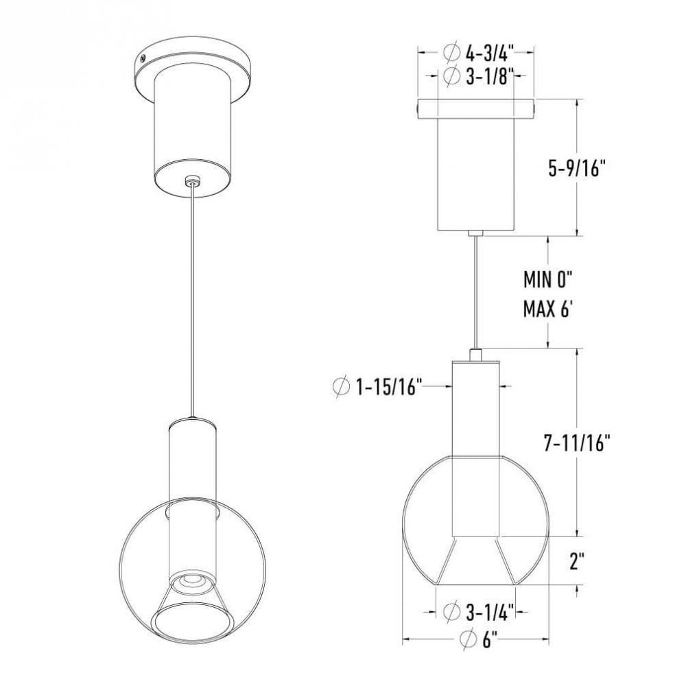 9in Blown glass pendant, zero gravity canopy, 5CCT