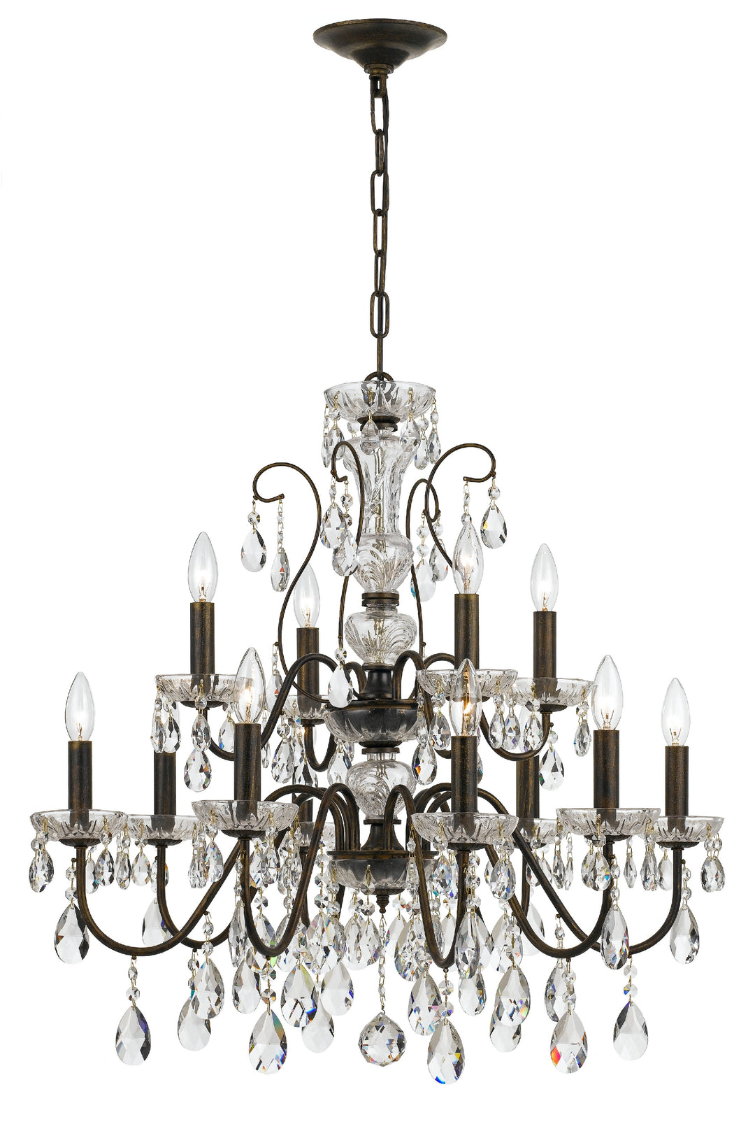 Butler 12 Light Spectra Crystal English Bronze Chandelier