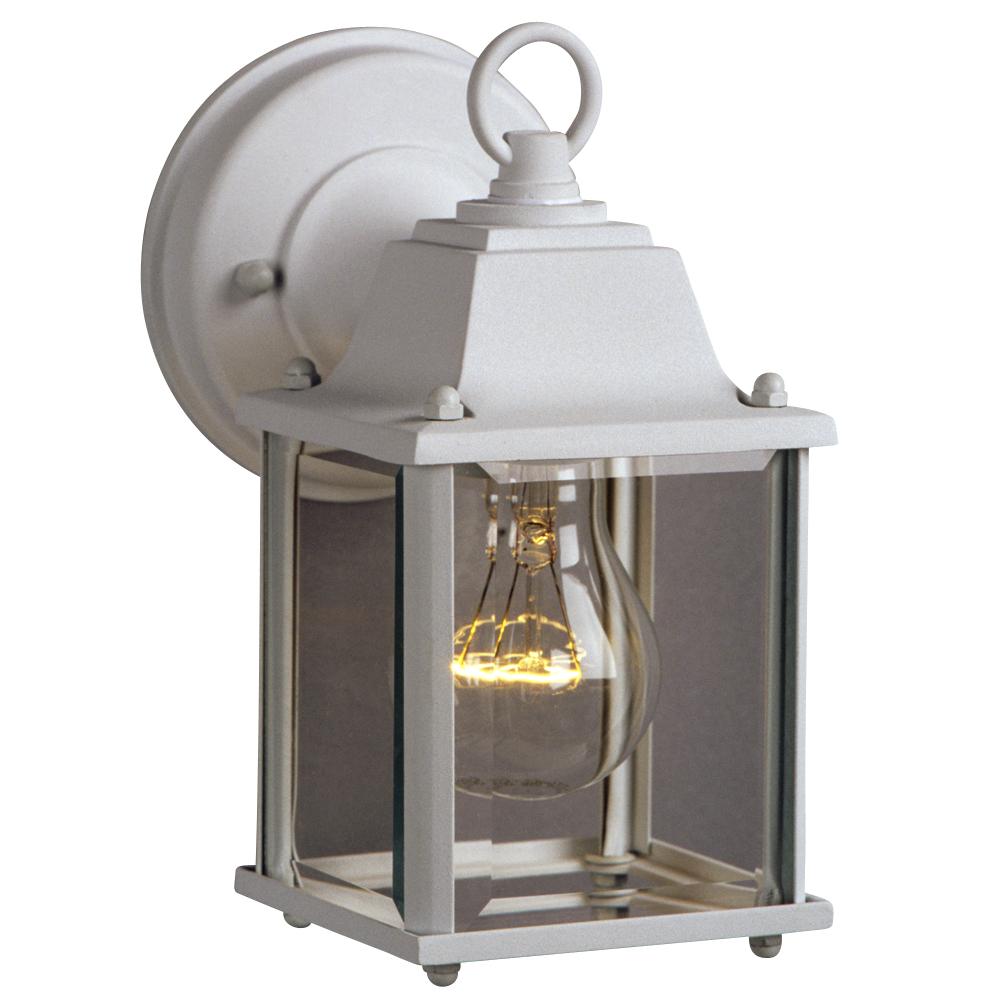 Outdoor Cast Aluminum Lantern - White w/ Clear Beveled Glass