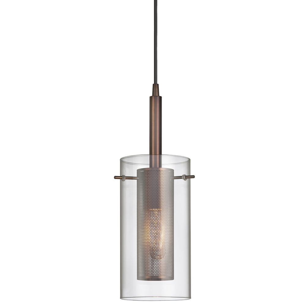 1LT Metal and Glass Pendant