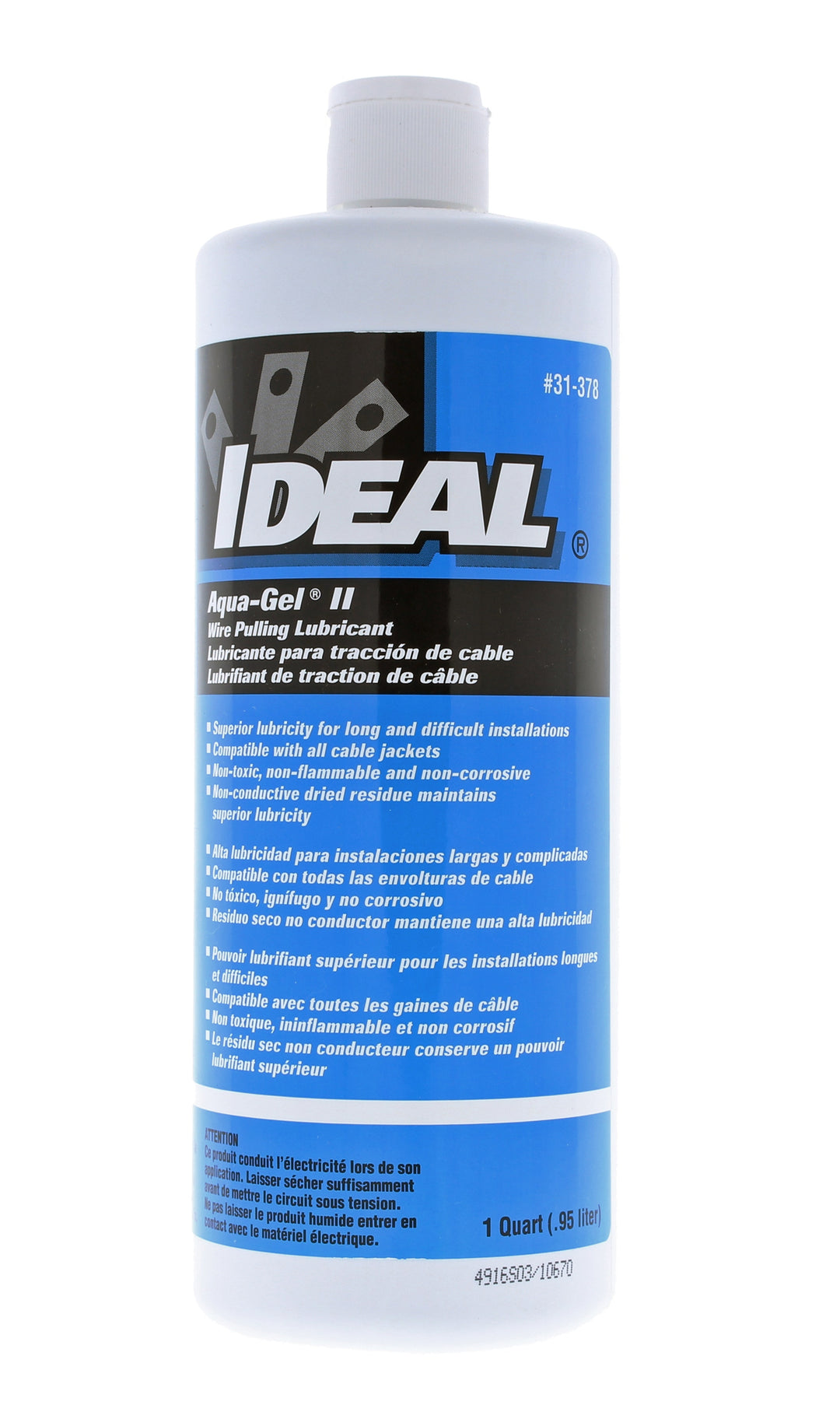 Aqua-Gel Lubricant,Ideal,TEFLON,1 Quat Squeeze B