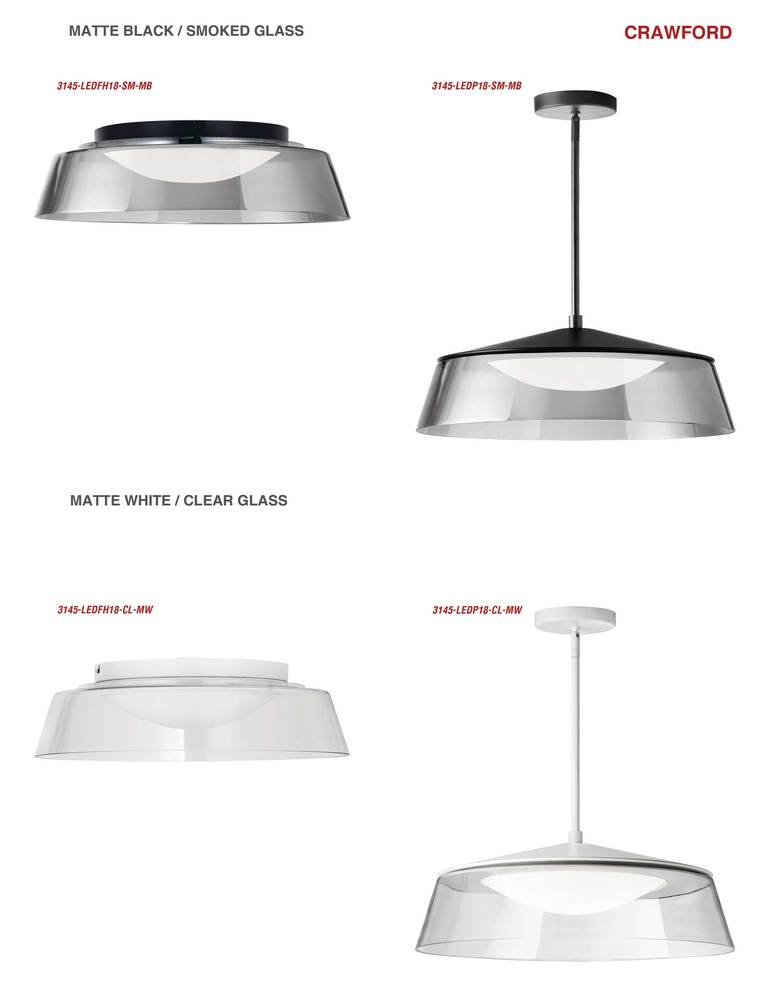 35W Flush Mount, MW Finish with Clear Glass
