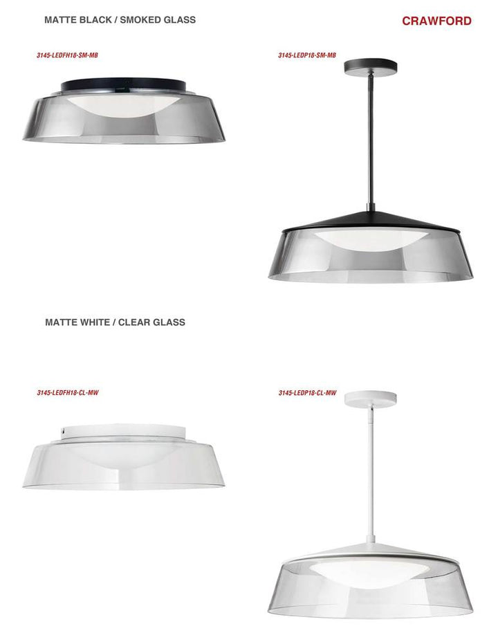 35W Flush Mount, MW Finish with Clear Glass