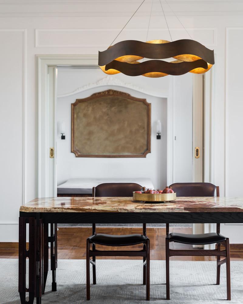 Vaughan, LED Chandelier, Med, Brz