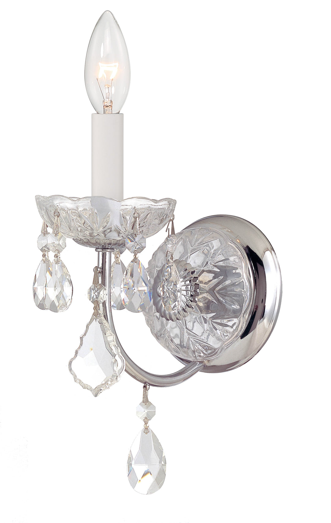 Imperial 1 Light Swarovski Strass Crystal Polished Chrome Sconce