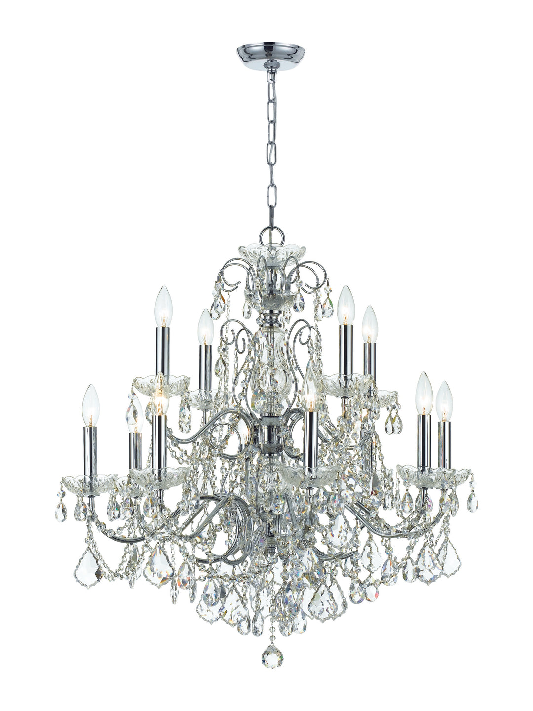 Imperial 12 Light Spectra Crystal Polished Chrome Chandelier