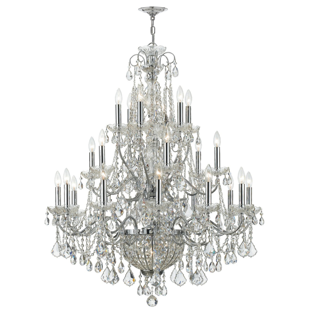 Imperial 26 Light Hand Cut Crystal Polished Chrome Chandelier