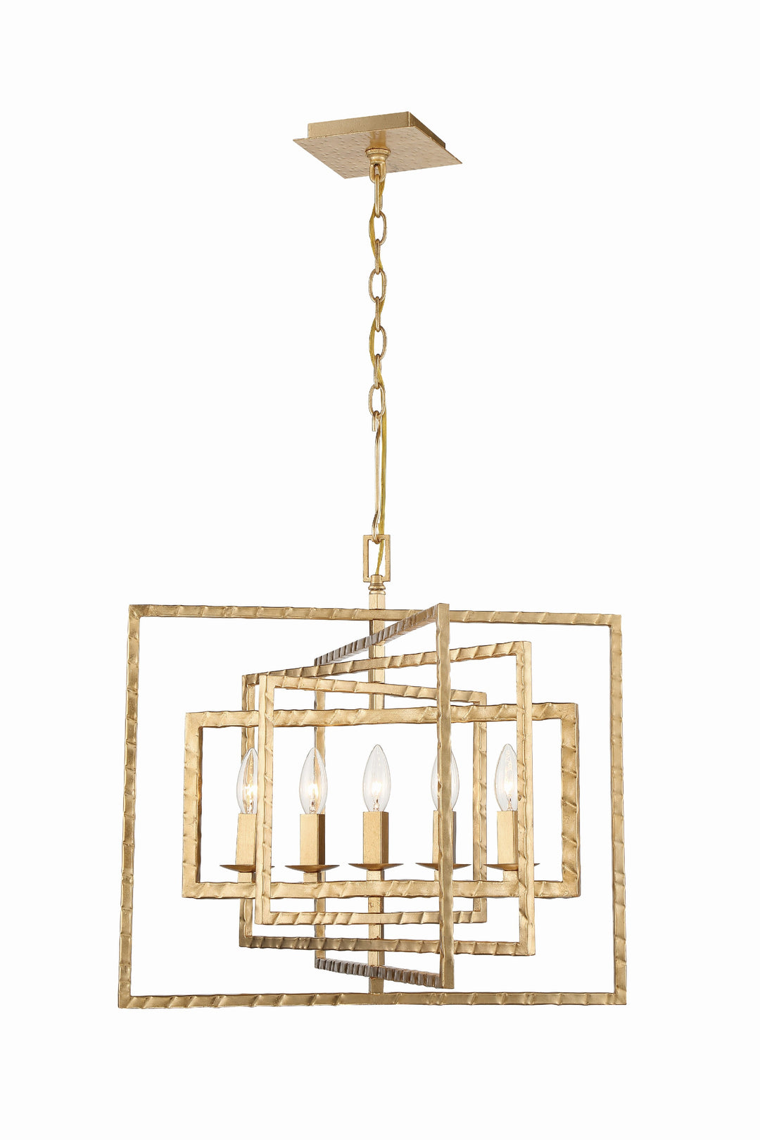 Capri 5 Light Antique Gold Chandelier