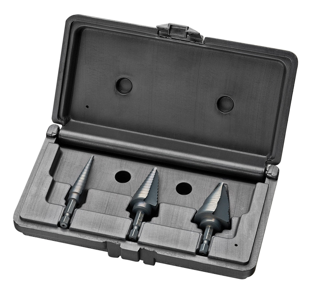 STEP DRILL,3-PC KIT,BLK OXIDE