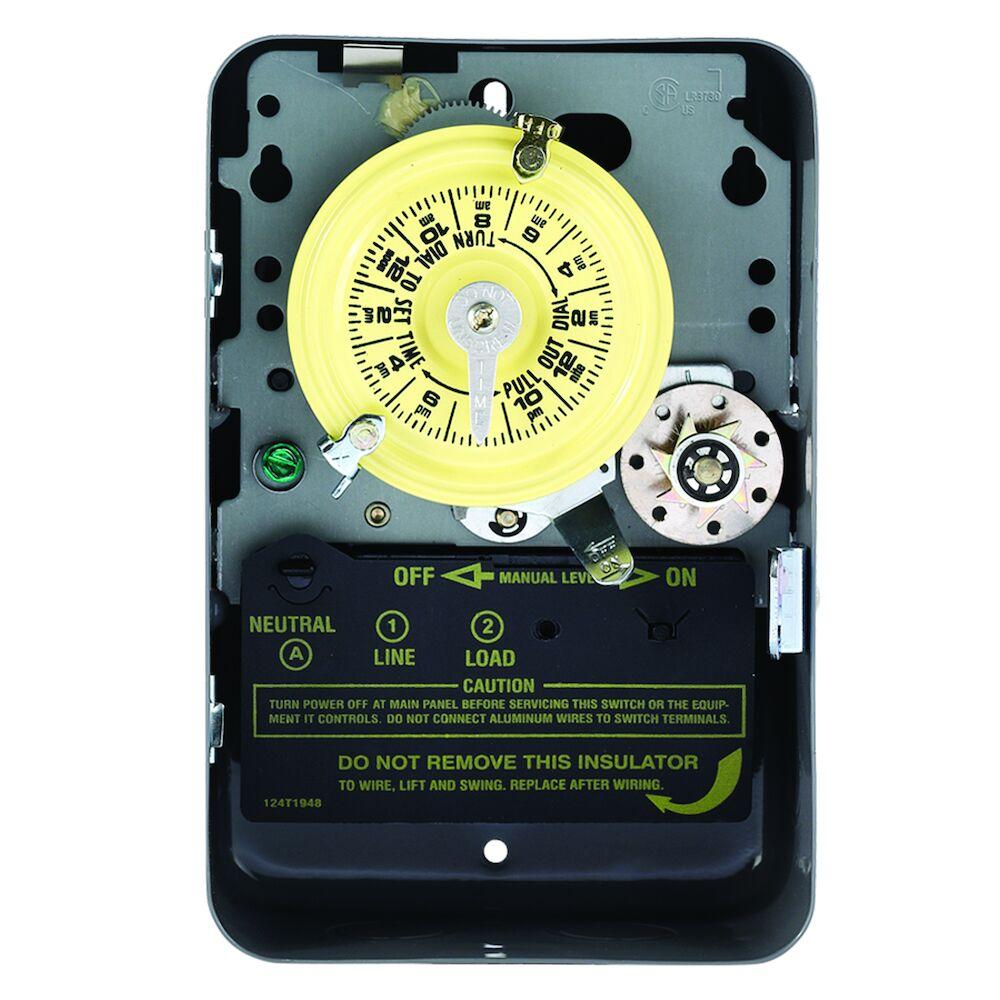 24-Hour Mechanical Time Switch with Skip-a-Day,