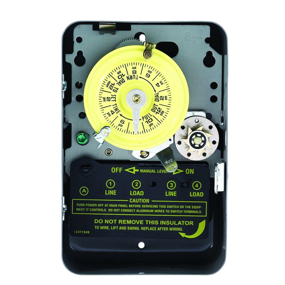 24-Hour Mechanical Time Switch with Skip-a-Day,