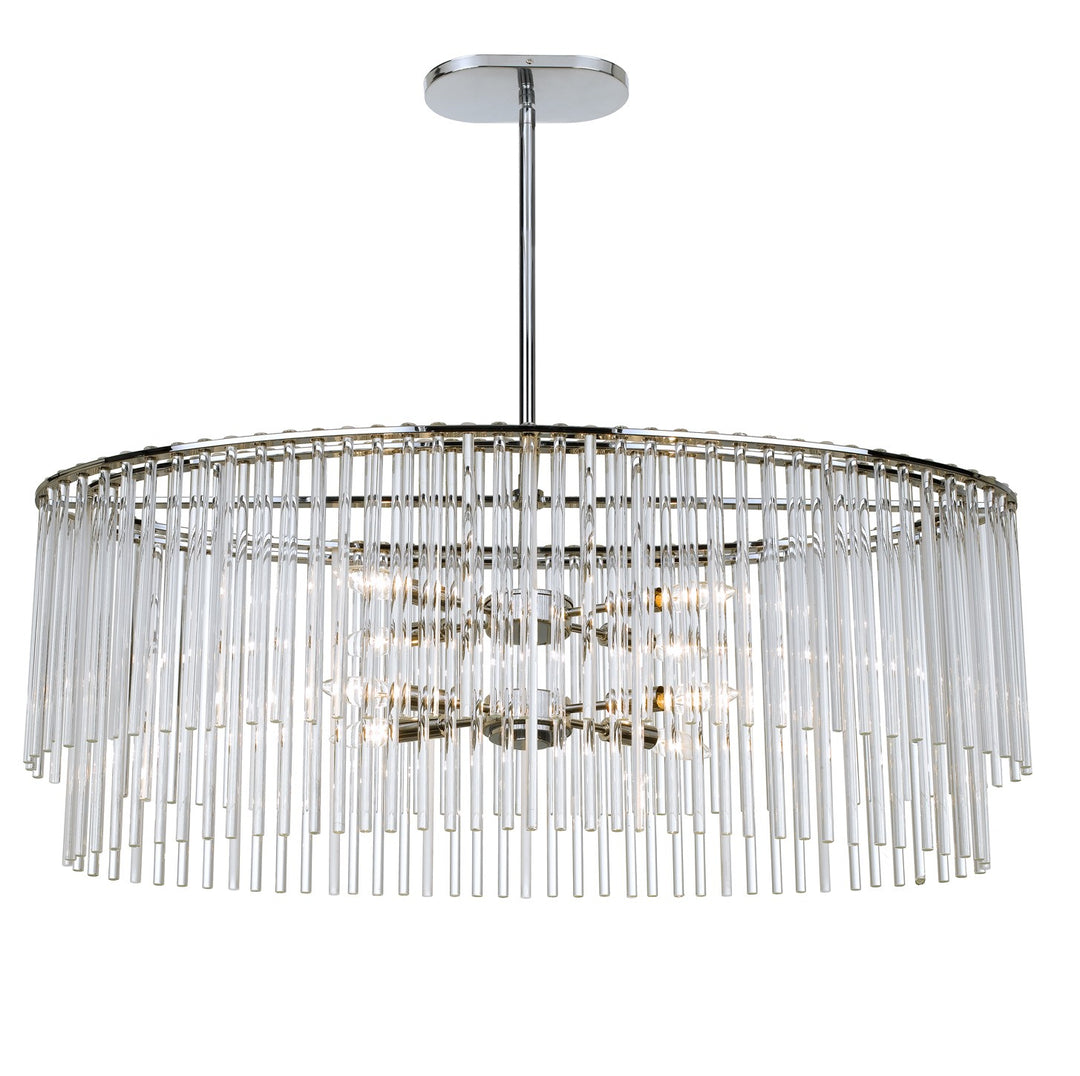 Bleecker 8 Light Polished Chrome Oval Chandelier