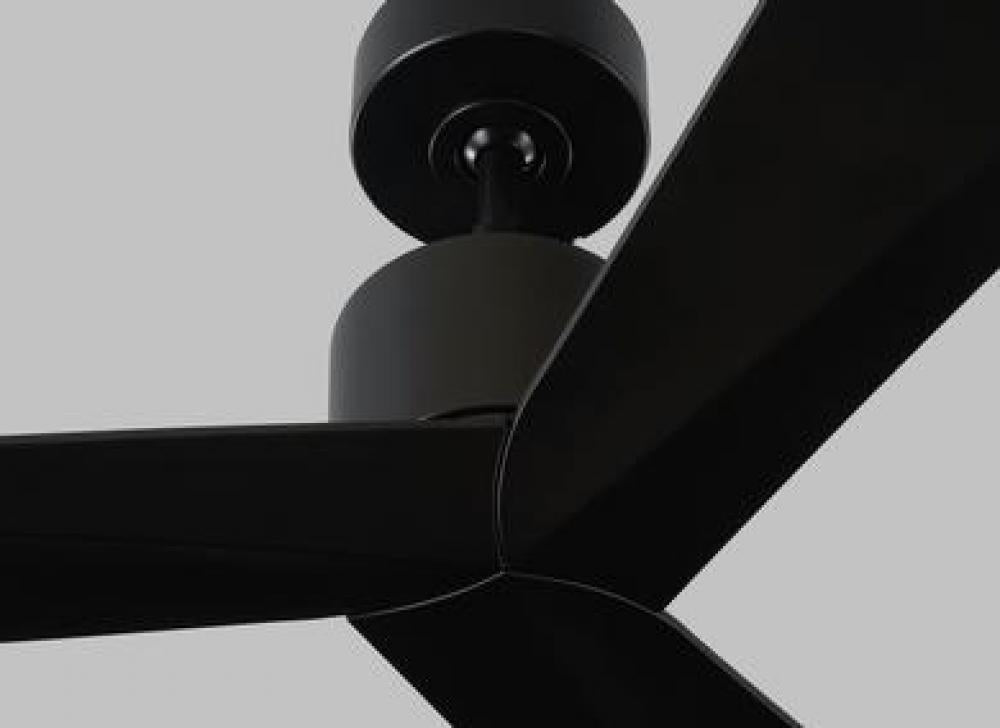Adler 52-inch indoor/outdoor Energy Star ceiling fan in matte black finish with matte black blades