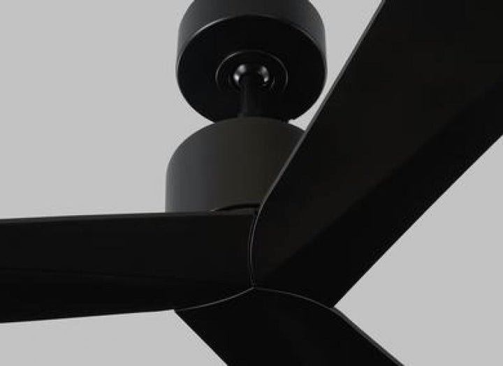 Adler 52-inch indoor/outdoor Energy Star ceiling fan in matte black finish with matte black blades