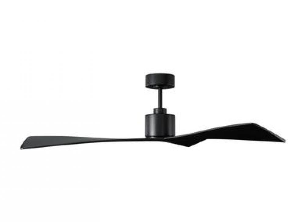 Adler 52-inch indoor/outdoor Energy Star ceiling fan in matte black finish with matte black blades