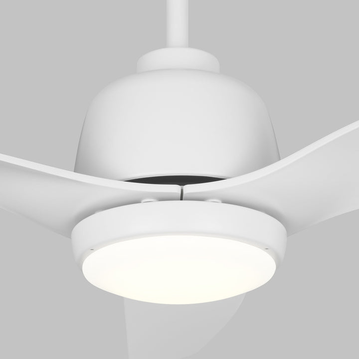 Avila 54" Dimmable Integrated LED Indoor/Outdoor Coastal White Ceiling Fan with Light Kit