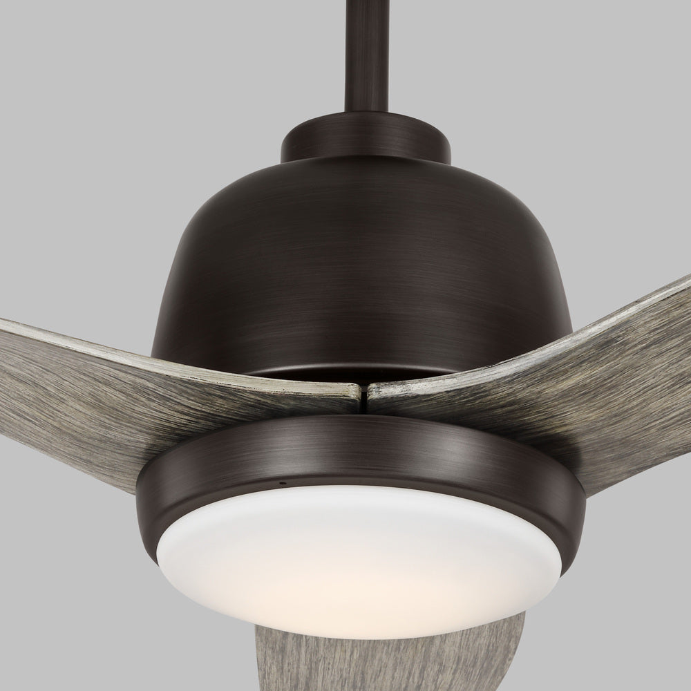 Avila 54" Dimmable Integrated LED Indoor/Outdoor Aged Pewter Ceiling Fan with Light Kit