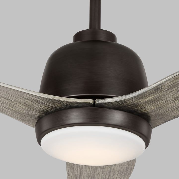 Avila 54" Dimmable Integrated LED Indoor/Outdoor Aged Pewter Ceiling Fan with Light Kit