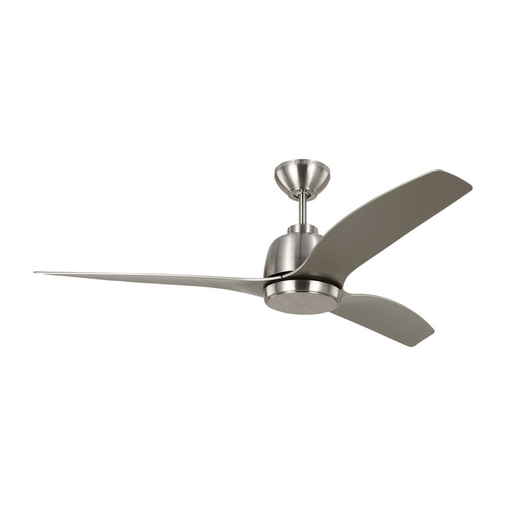 Avila 54" Dimmable Integrated LED Indoor/Outdoor Brushed Steel Ceiling Fan with Light Kit