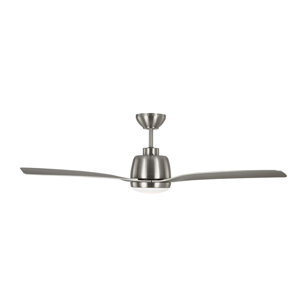 Avila 54" Dimmable Integrated LED Indoor/Outdoor Brushed Steel Ceiling Fan with Light Kit