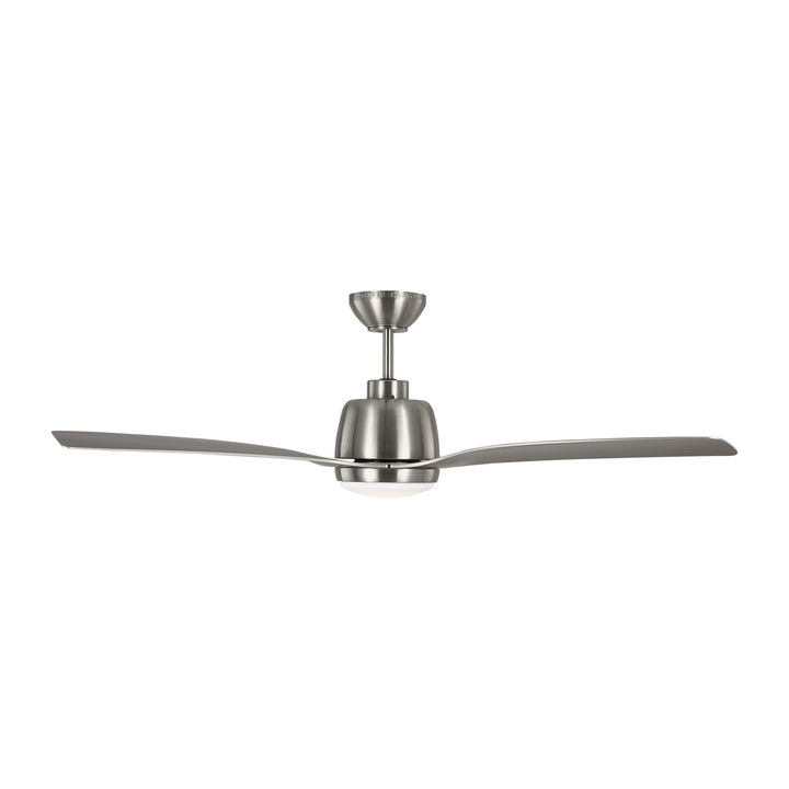 Avila 54" Dimmable Integrated LED Indoor/Outdoor Brushed Steel Ceiling Fan with Light Kit