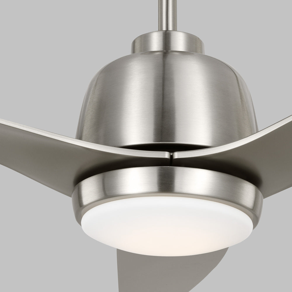 Avila 54" Dimmable Integrated LED Indoor/Outdoor Brushed Steel Ceiling Fan with Light Kit