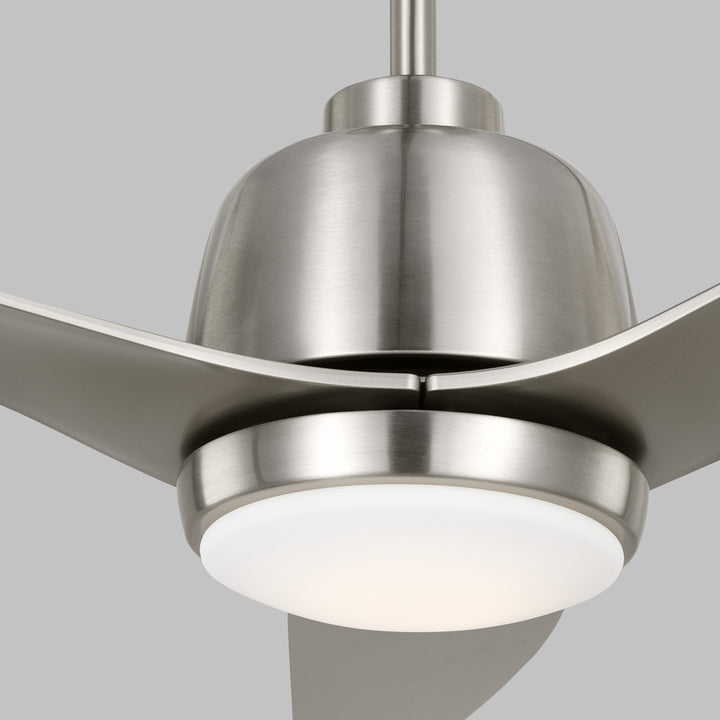 Avila 54" Dimmable Integrated LED Indoor/Outdoor Brushed Steel Ceiling Fan with Light Kit