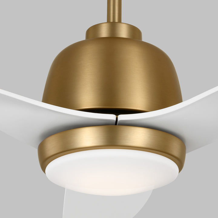 Avila 54" Dimmable Integrated LED Indoor/Outdoor Satin Brass Ceiling Fan with Light Kit
