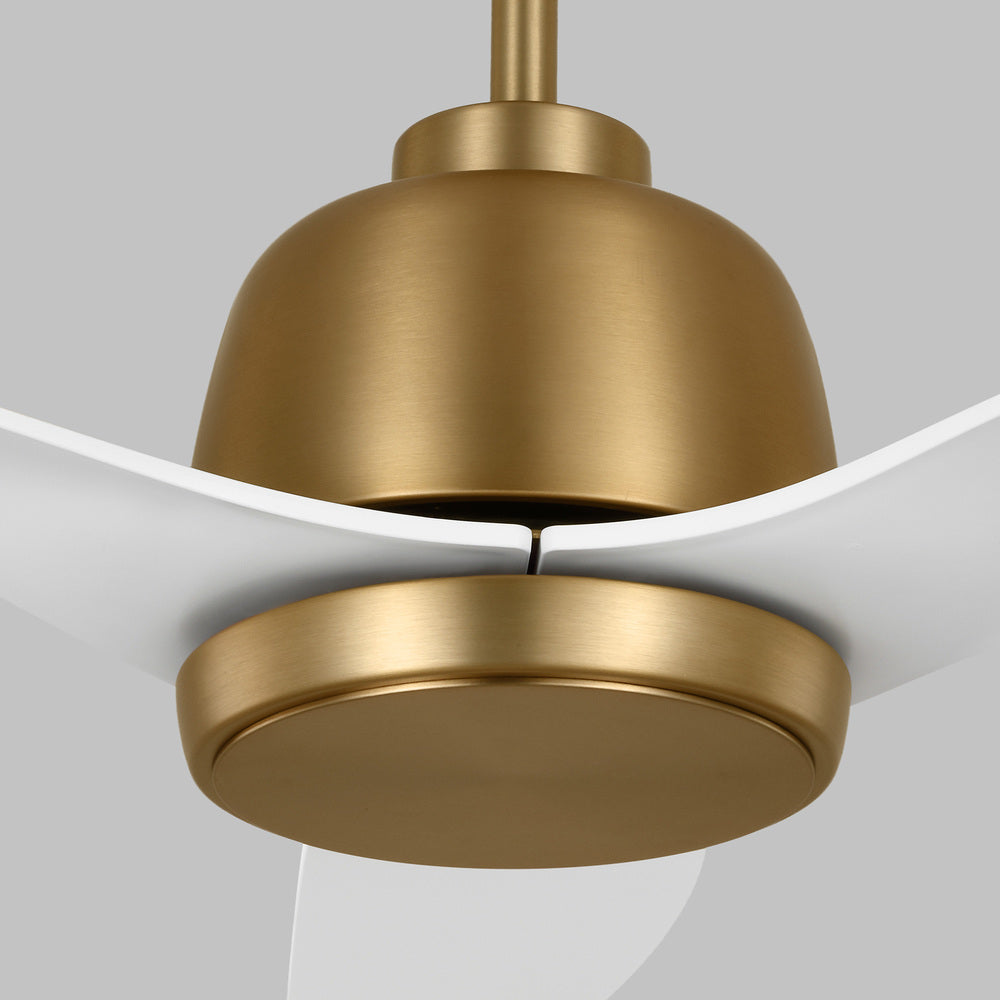 Avila 54" Dimmable Integrated LED Indoor/Outdoor Satin Brass Ceiling Fan with Light Kit