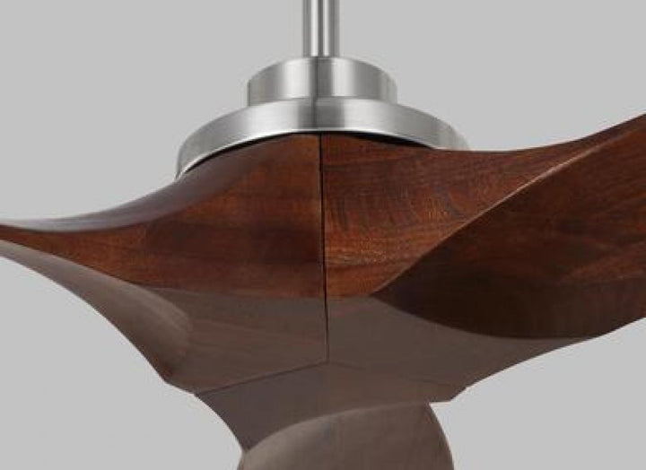 Collins 52-inch indoor/outdoor Energy Star smart ceiling fan in brushed steel silver finish