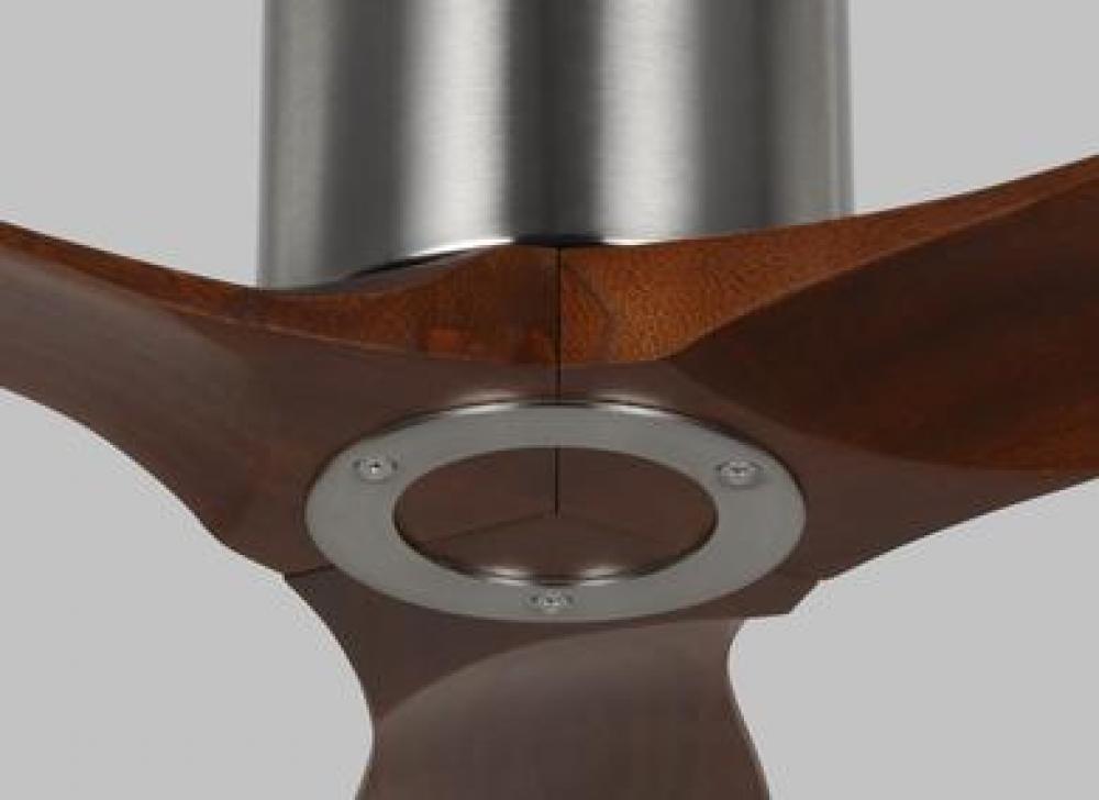 Collins 52-inch indoor/outdoor smart hugger ceiling fan in brushed steel silver finish