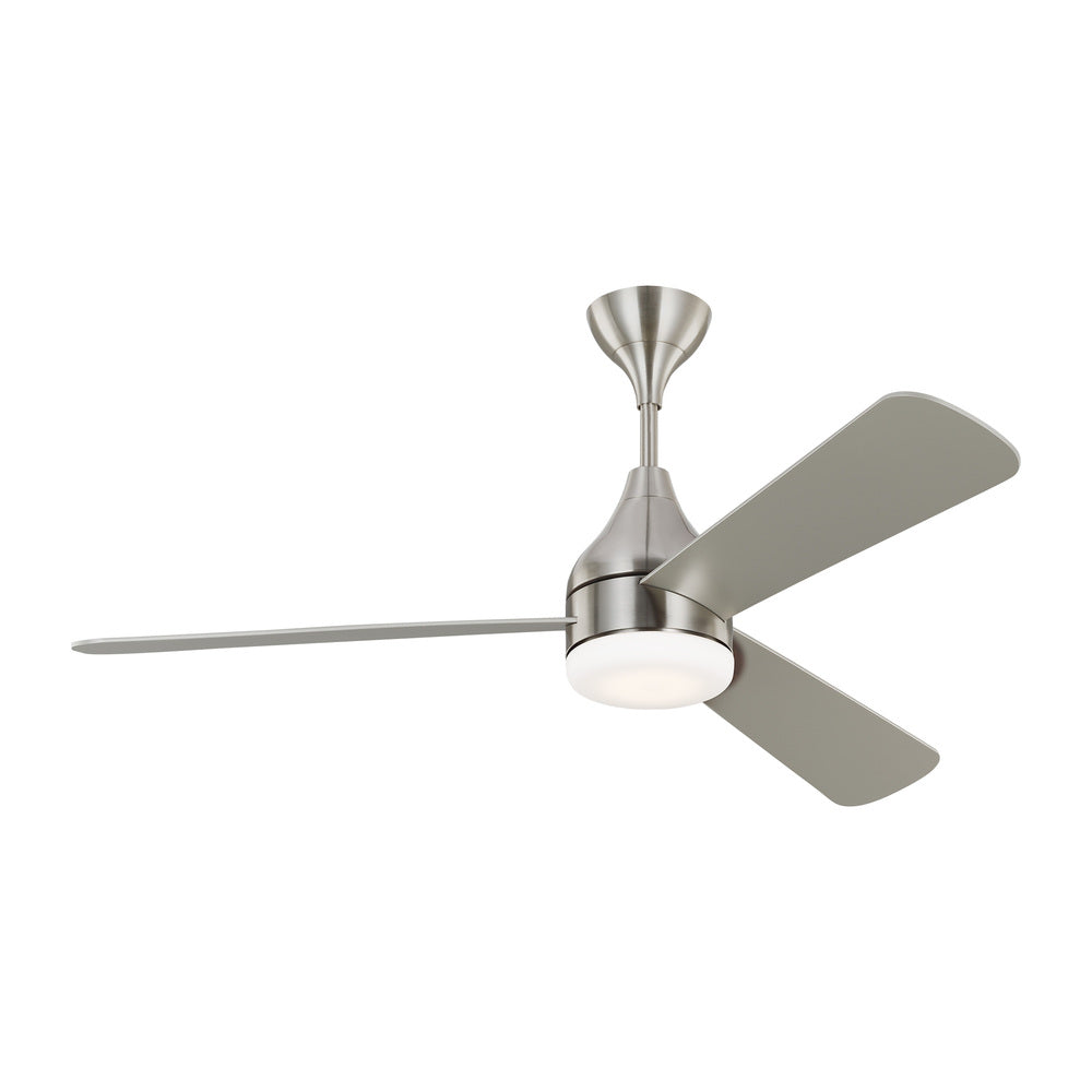 Streaming Smart 52" Dimmable Indoor/Outdoor Integrated LED Brushed Steel Ceiling Fan