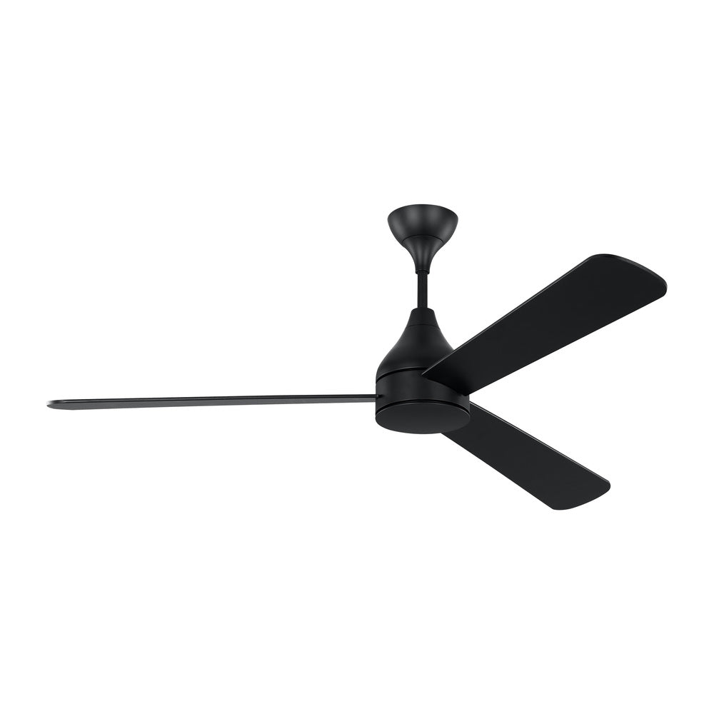 Streaming Smart 60" Dimmable Indoor/Outdoor Integrated LED Black Ceiling Fan