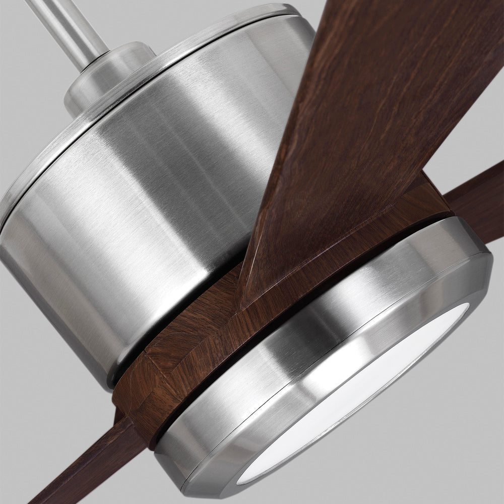 Vision 42 LED - Brushed Steel w Teak Blades
