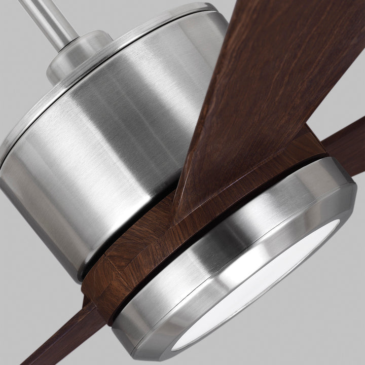 Vision 42 LED - Brushed Steel w Teak Blades