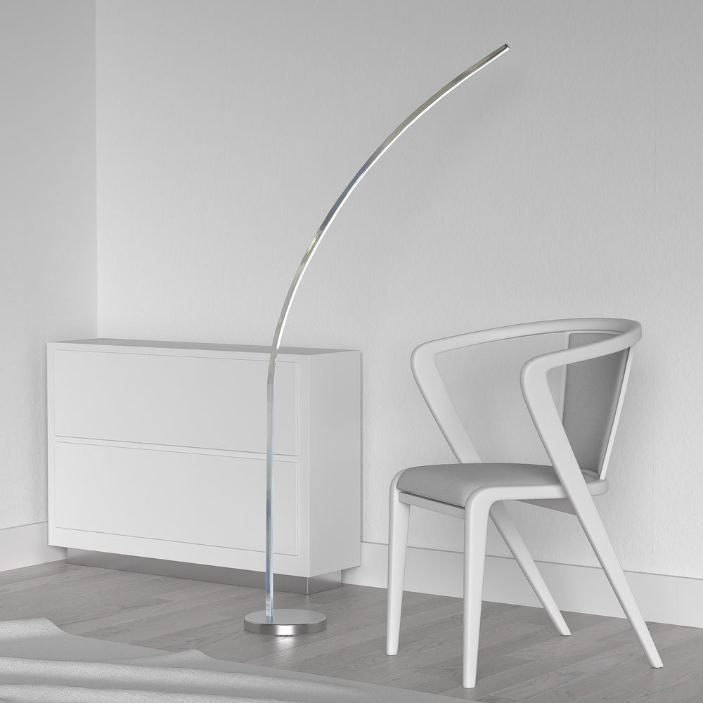 22W Floor Lamp Polished Chrome Finish