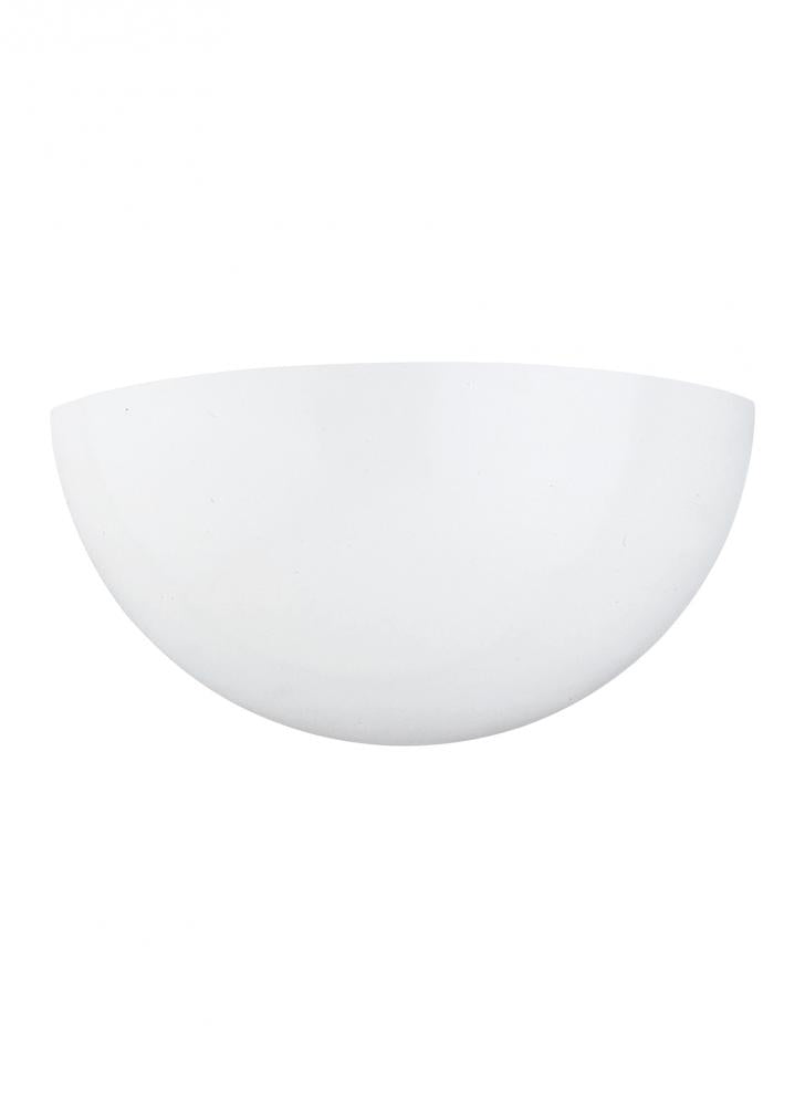 Edla traditional 1-light indoor dimmable bath vanity wall sconce in white finish with white plastic