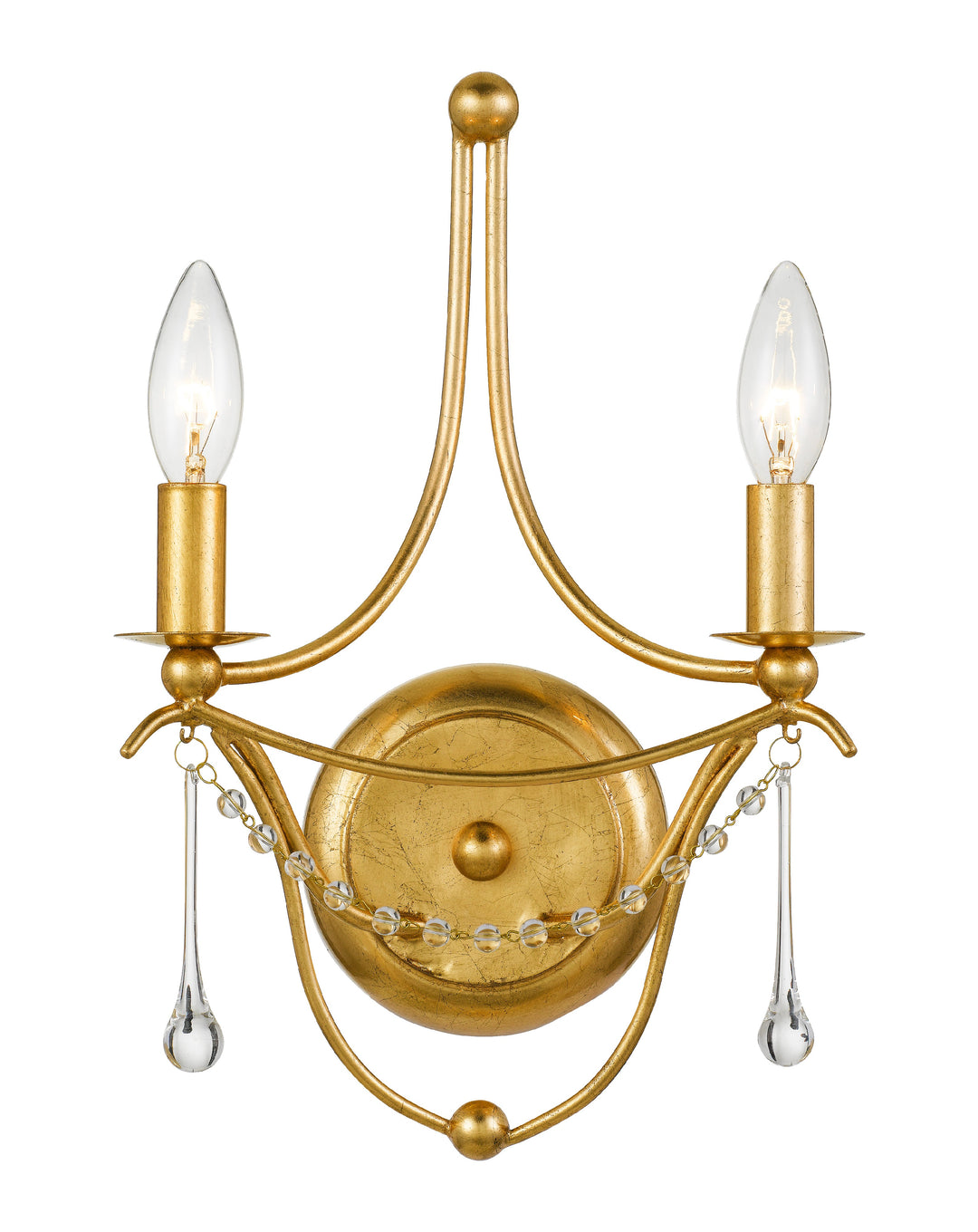 Metro 2 Light Antique Gold Sconce
