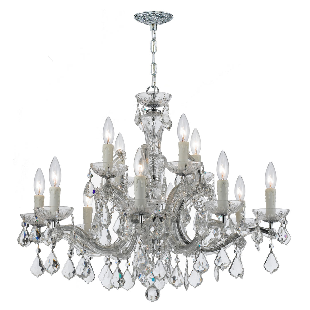 Maria Theresa 12 Light Spectra Crystal Polished Chrome Chandelier