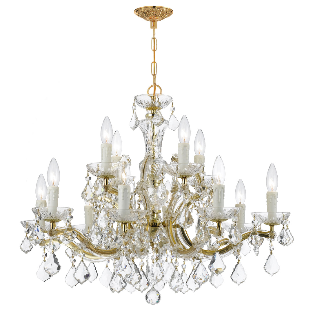 Maria Theresa 12 Light Spectra Crystal Gold Chandelier